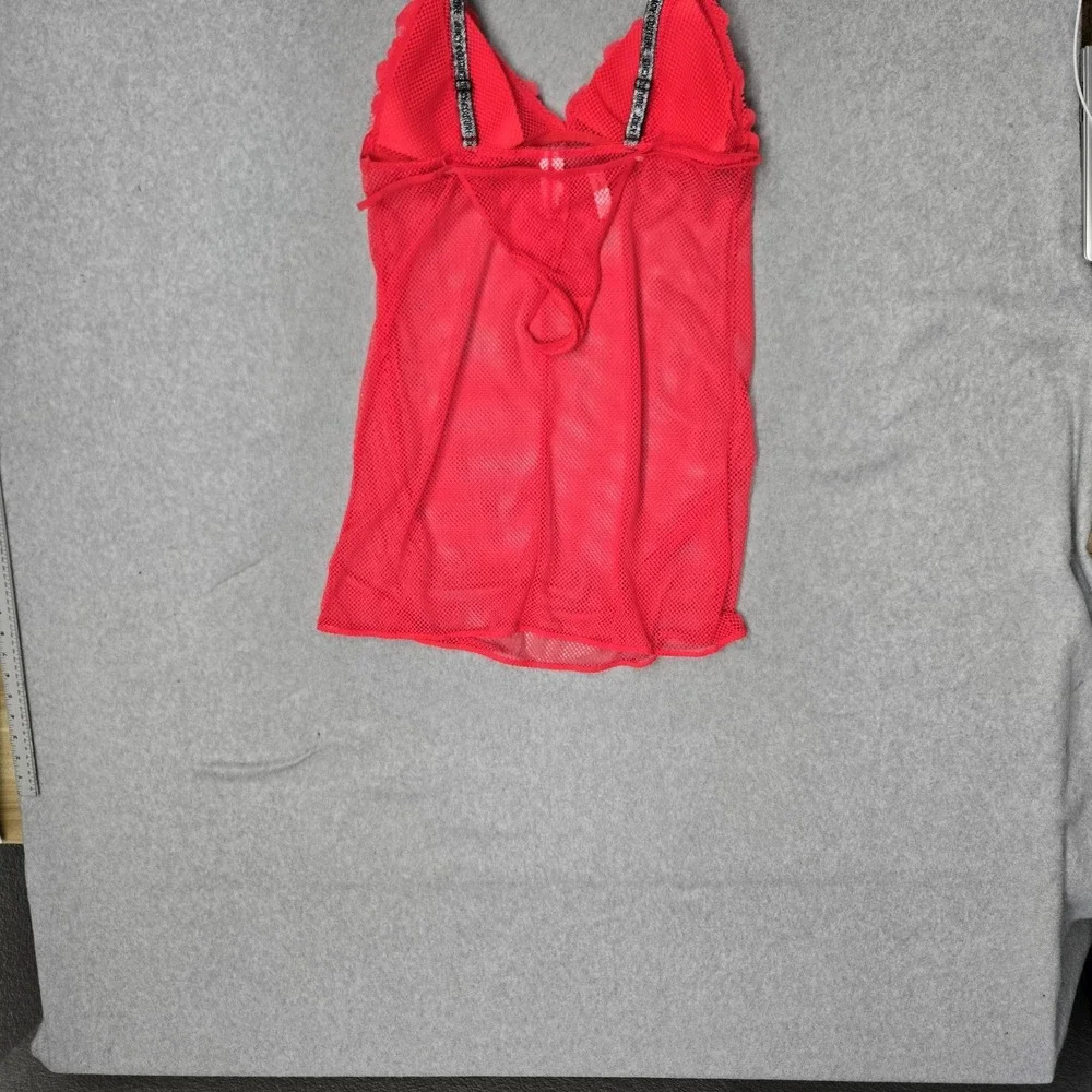 Juicy Couture Women Sleepwear 1X Red Floral Intimates Wireless Lace Mesh Bra